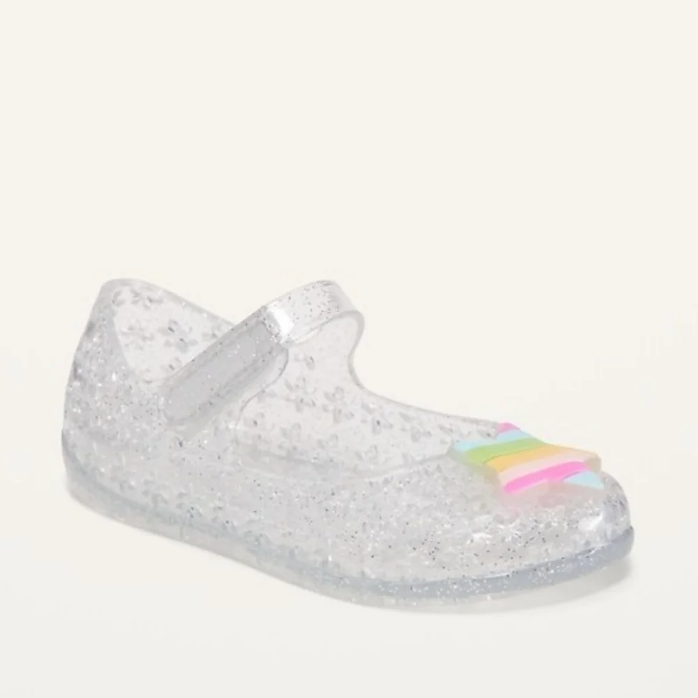 Old Navy Glitter-Jelly Mary Jane Flats for Toddler Girls NWT
